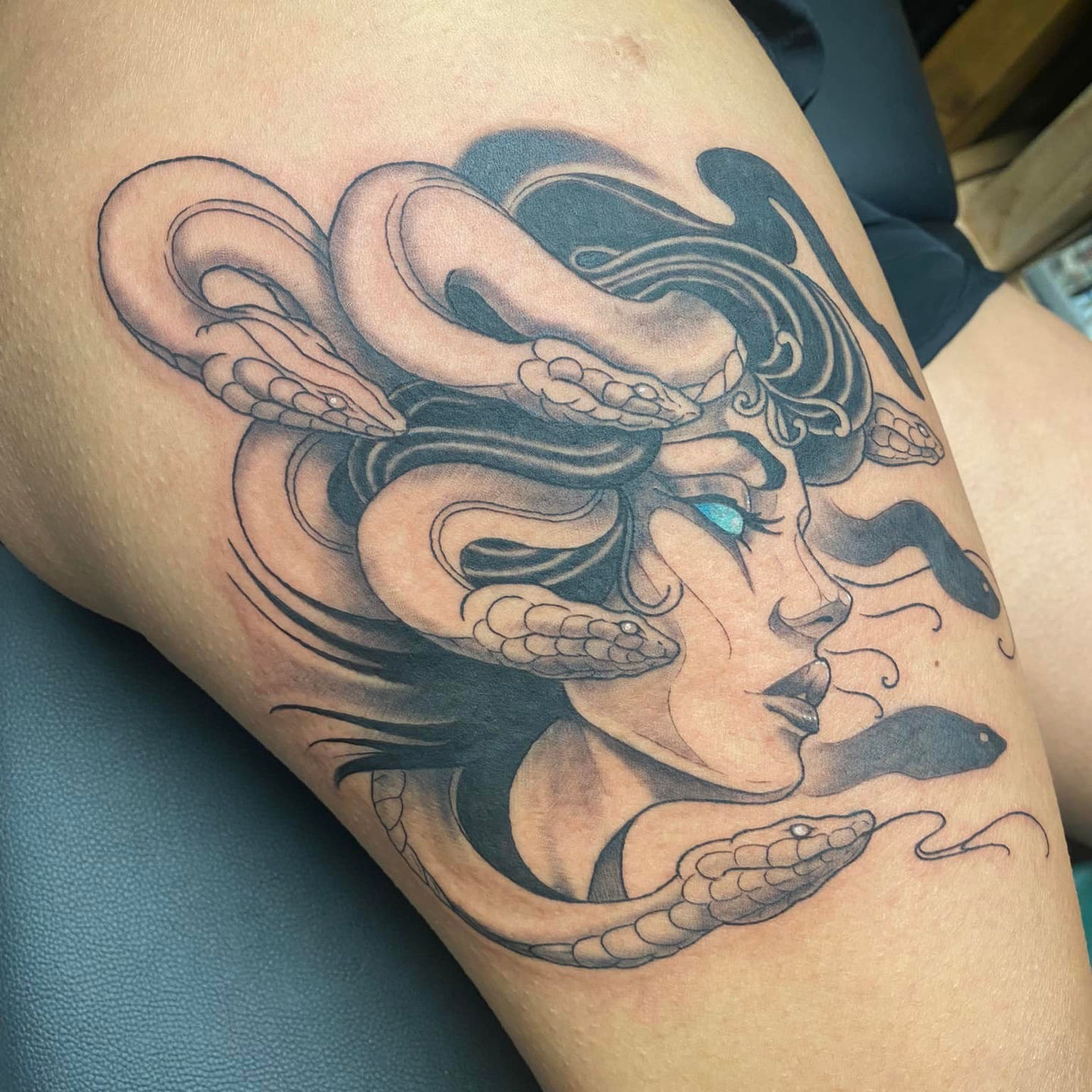 New Steampunk Totem Waterproof Temporary Tattoos Women Man Medusa Snake  Girl Cool Arm Body Faux Tatouage Pour Femme Fake Tattoo - Temporary Tattoos  - AliExpress