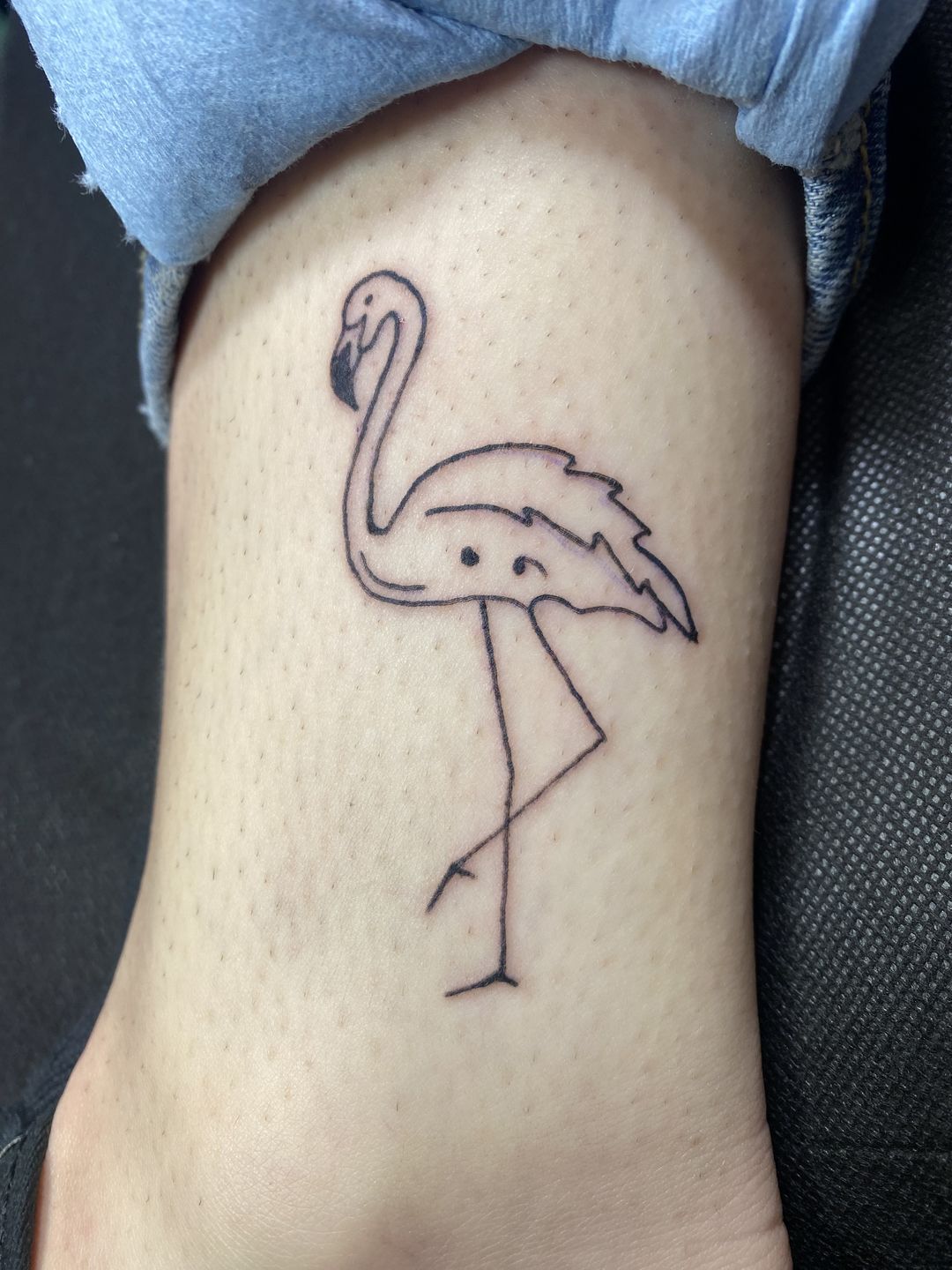 Flamingo Line Drawing Custom Flamingo Tattoo by Pasadya - Etsy