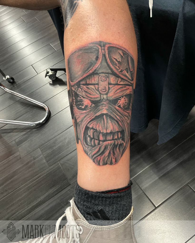 Iron Maiden Zombie Tattoo On Man Chest