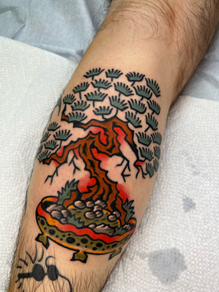 Traditional fire lady done by Daniel Gerbis at Royal 1 tattoo Fort Worth TX  : r/tattoos