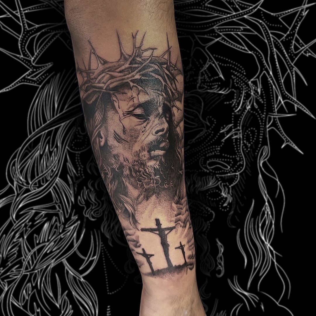 Most Sacred Heart of Jesus Tattoo by @maxe_brother - Tattoogrid.net