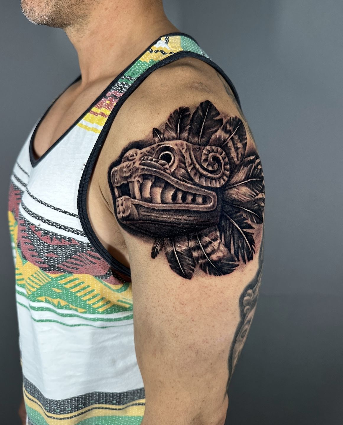 Aztec Warrior Chest Tattoos For Men - Temu